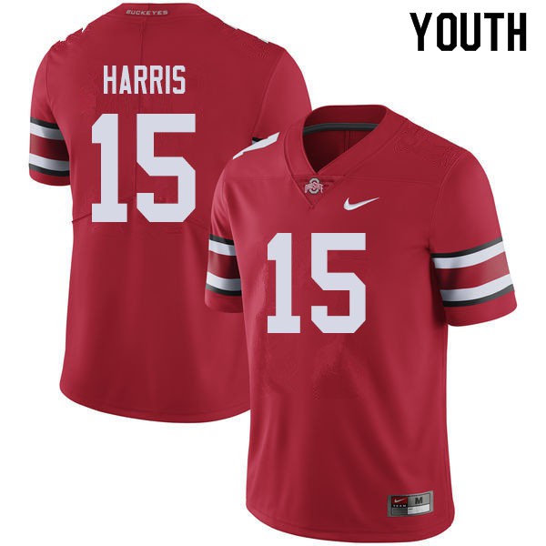 Ohio State Buckeyes #15 Jaylen Harris Youth Football Jersey Red